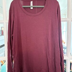 Latched mama nursing shirt Long-Sleeve Crewneck Top - Wine maroon purple XL